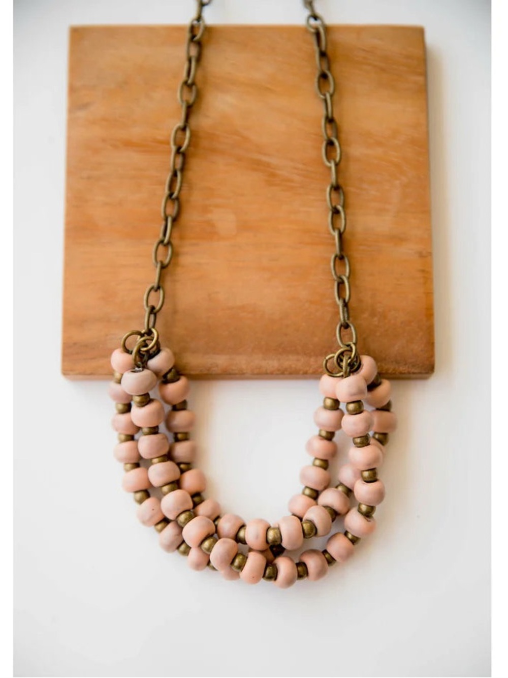 Bel Koz Triple Twist Clay Necklace - BLUSH MATTE